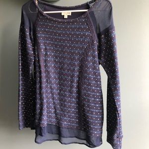 Maison Jules navy blue patterned sweater